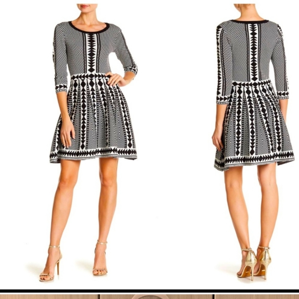 Black and White Patterned Dress